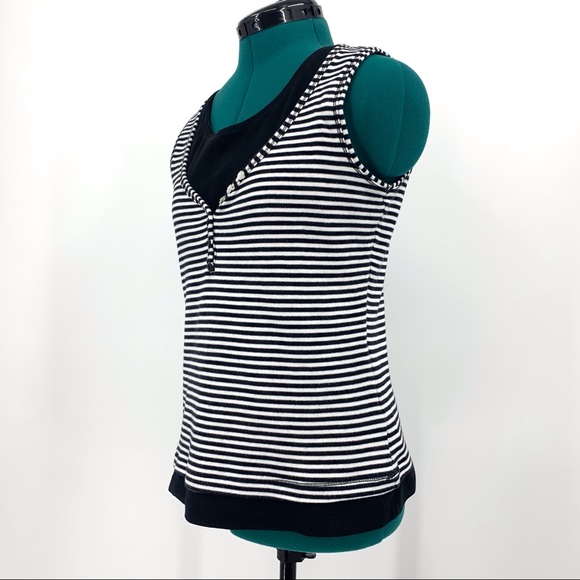 Orly Sport Black and White Layered Look Tank Top S - Picture 4 of 16